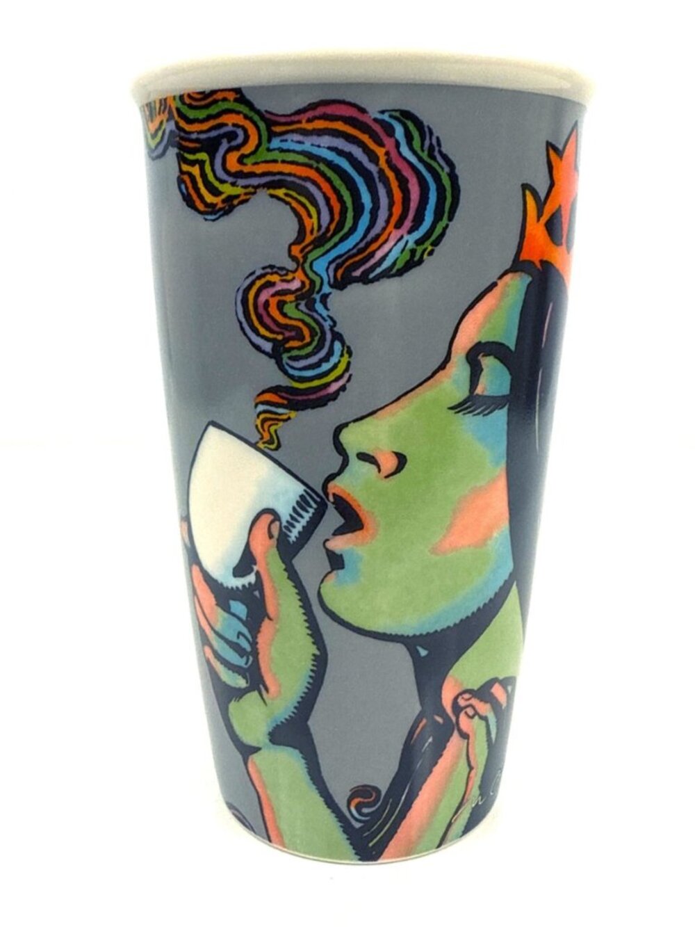 STARBUCKS 25th Anniversary 2016 Ceramic Travel Tumbler Siren Mermaid 12oz